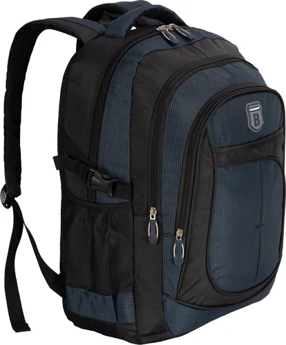 Rucksack Damen Herren Sport Schulrucksack Navy - Schulrucksack aus wasserabweisendem Polyester mit 38 Litern Volumen, ideal für Schule, Freizeit und Sport. Ergonomisch mit gepolsterten Schulterriemen für maximalen Tragekomfort.