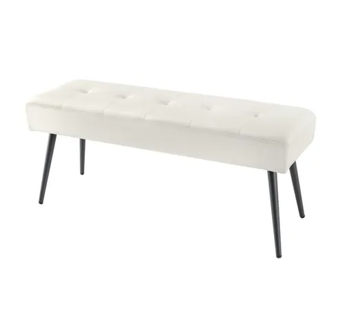 LebensWohnArt Sitzbank BELLE 100cm champagner Samt - Stilvolles Design - Sitzbänke mit edlem Samtbezug und stabilen Metallbeinen, ideal für ein luxuriöses Ambiente in jedem Raum.