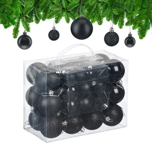 Weihnachtsbaumschmuck Schwarz von Relaxdays