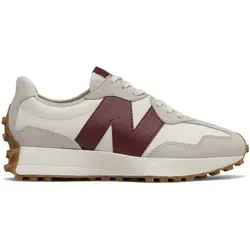 New Balance 327 Damen-Sneaker WeißBurgunder - 37.5 EU - Stylische Damen-Sneaker in Weiß und Burgunder, ideal für den Alltag. Hoher Tragekomfort dank Textilfutter und Gummisohle, perfekt für Berufskleidung oder Freizeit.