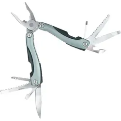 8-in-1 Multi-Tool mit Nylonetui - Robustes Werkzeugset mit Zange, Sägen, Schraubenziehern, Feile, Flaschenöffner, Dosenöffner und Messergrau
