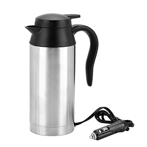 Nikou Wasserkocher, 24 V, tragbar, Reise-Wasserkocher für Auto, zum Tee- und Kaffee-Trinken, 750 ml