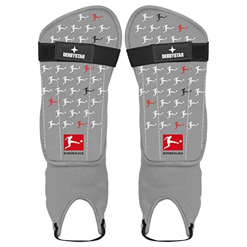 Derbystar Unisex Jugend Bundesliga v22 Schienbeinschützer, Grau Schwarz Rot, XXS