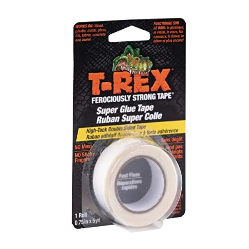 T-Rex Klebeband, extra starker Kleber, hohe Klebekraft, doppelseitiges Klebeband, schnelles Fixieren, Reparieren und großartig für Handwerk oder Basteln