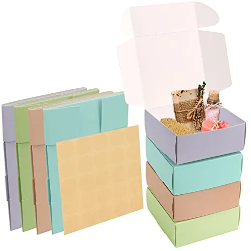 Kurtzy 20 Stk Verschiedene Kraft Kleine Geschenkboxen - 12 x 12 x 5cm - Quadratische Pappschachteln mit Deckel Einfach Zusammenzubauen - Für Partys, Geburtstage, Hochzeiten & Festtage