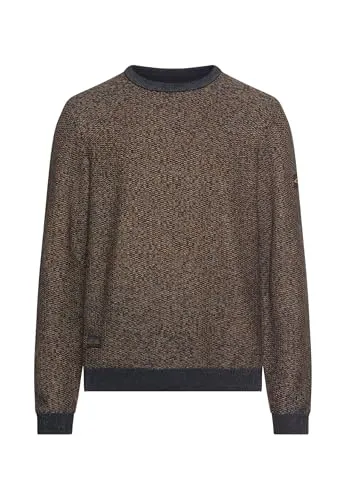 camel active Herren Strickpullover Gelb, Menswear-XL - Pullover für Herren aus Baumwollmix mit angenehmer Struktur und Rundhalsausschnitt, ideal für lässige Outfits und komfortables Tragen.