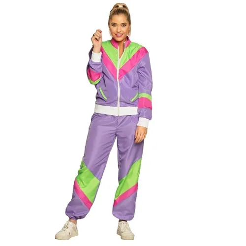 Boland - 80er Jahre Trainingsanzug für Erwachsene - Kostüm-Outfit für Erwachsene, ideal für Karneval und Mottopartys, mit Taschen und bequemem Gummibund für unbeschwerten Partyspaß.