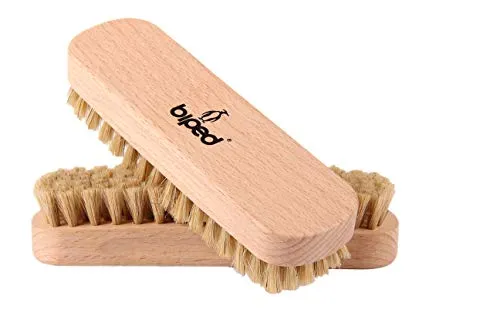 biped 2 Stück Set - Buchenholz Schuhbürste mit Naturborsten - für die Reinigung oder Politur z2345(2 x hell)