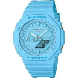 CASIO G-SHOCK GA-2100 - Herren Sportuhr in Blau - Robuste Quarz-Armbanduhr mit stoßfestem Gehäuse und stylischem Design, ideal für Sport und Freizeit.