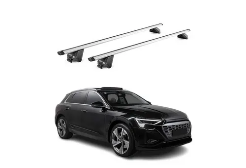 OMAC Dachträger für Audi E-Tron 2019-2025, Silber, 2 tlg ABE - Dachgepäckträger aus hochwertigem Aluminium, wasserbeständig und abnehmbar. Ideal für Fahrräder, Skier und Gepäckboxen - perfekter Begleiter für Abenteuerreisen.