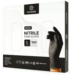 Kemes Einweghandschuhe Nitrilhandschuhe 100 Stück Einmalhandschuhe Gummihandschuh Latexfrei schwarz L