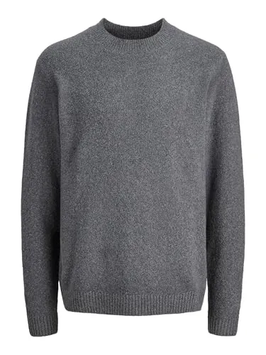 Jack & Jones Premium Strickpullover 'MAVERICK' in Mittelgrau Melange, Größe M - Modischer Herren Strickpullover von Jack & Jones Premium; Baumwoll-Mix mit Stretch für optimalen Tragekomfort; Regular Fit mit Polokragen und Knopfleiste.