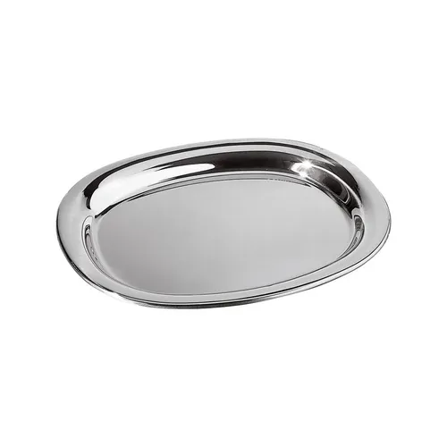 Alessi Servierplatte aus Edelstahl, Silber, 10 x 25 x 29.5 cm - Elegante Servierplatte aus glänzend poliertem Edelstahl 18/10, perfekt für stilvolle Anlässe und die Präsentation Ihrer Speisen.