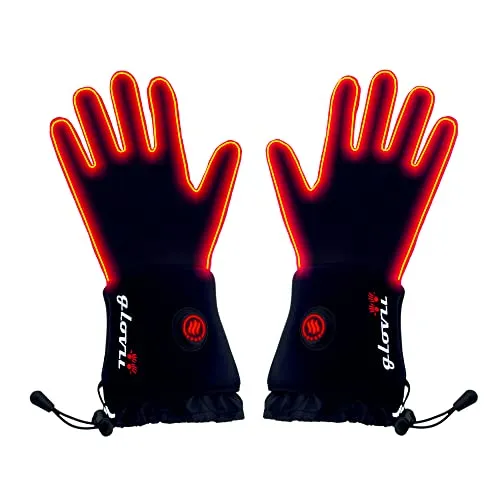 Produktbild Glovii GLB Beheizte Universalhandschuhe & praktisches Etui | Elektrische Handwärmer für Männer und Frauen mit Li-Poly-Akku und Tasche | Hergestellt aus Kohlefaser, 95% Polyester | Schwarz, SM