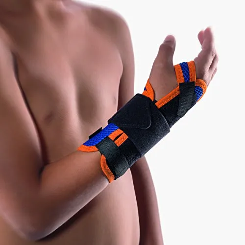 Bort 112730 Kinder rechts blau ManuStabil kurz Handgelenkorthese, rechts oder links tragbar in verschiedenen Farben, Kinder, blau