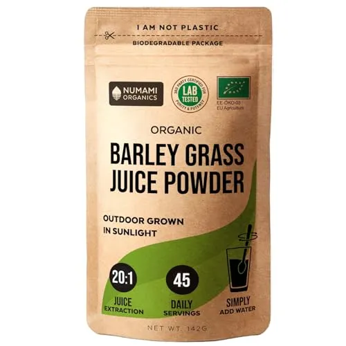Numami Gerstengrassaft Pulver BIO, roh und wasserlöslich, für Smoothies oder als Saft trinken
