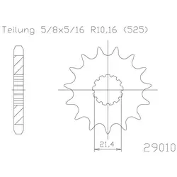 ESJOT Kettenritzel 17 Zähne - Motorradzubehör, hochwertiges Stahlritzel mit 17 Zähnen für optimale Leistung und Langlebigkeit, ideal für Sportmotorräder.