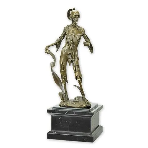 vianmo Bronzeskulptur Bronzefigur Memento Mori