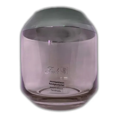 Fink Modernes Windlicht / Teelichthalter SMILLA Hellrosa, H14cm & D12cm