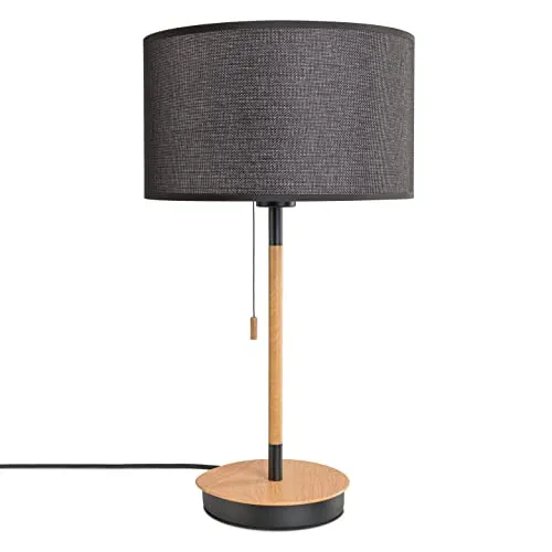 Paco Home Tischlampe - Elegante Nachttischlampe mit Stoffschirm - Tischlampen für Schlafzimmer und Büro, stilvolles Design mit hochwertigem Stoffschirm und stabiler Stahlbasis für ein angenehmes Licht.