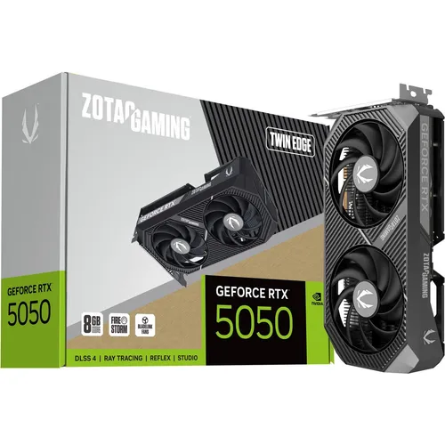 Zotac GAMING GeForce RTX 5050 Twin Edge 8GB - Multimedia Grafikkarte mit 8192 MB GDDR6 für beeindruckende Gaming-Leistung und flüssige Grafikdarstellung.