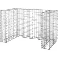 DELUKE Gabionen Mülltonnenbox für 2 Tonnen – 110x180x100cm