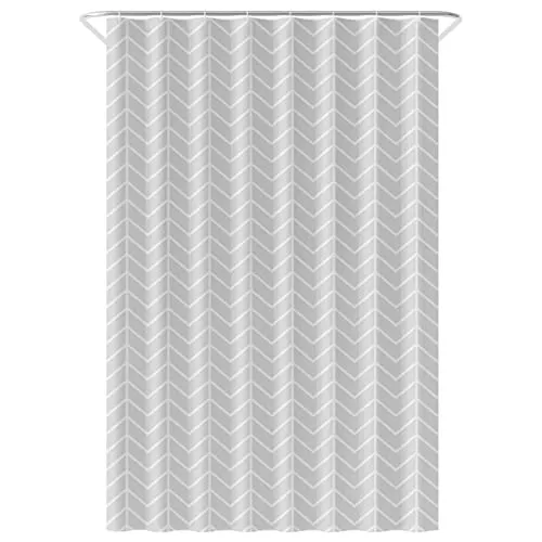 Loti Living Anti-Schimmel-Duschvorhang 120x200 cm, Motiv Grau, Polyester, mit Ringen