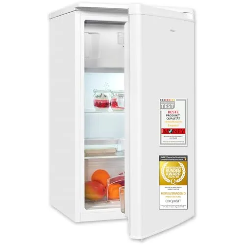 Exquisit Kühlschrank mit Gefrierfach KS5117-3-040E - Kühlschrank mit 81 Litern, 11-Liter 3-Sterne-Gefrierfach und leisen 40 dB – ideal für kleine Räume und eine ruhige Umgebung.