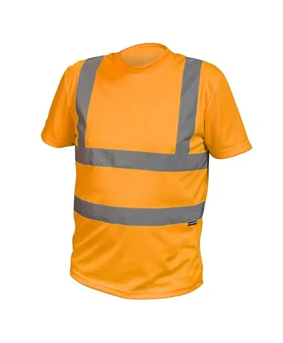 Högert Technik - Rossel Warnung Polyester T-Shirt orange 3XL (58) | Warnweste Reflektierend Warnweste Atmungsaktiv Leicht Kurzarmshirt Kurzarm Arbeitskleidung Sichtbarkeit Hemden