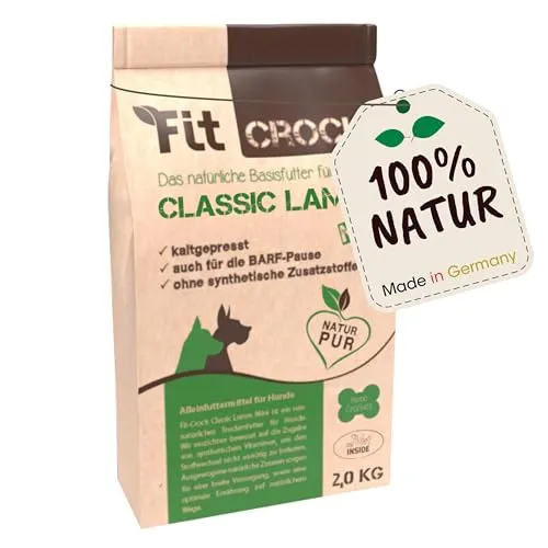 cdVet Fit-Crock Hundefutter trocken Classic Lamm Mini 2 kg, getreidefrei