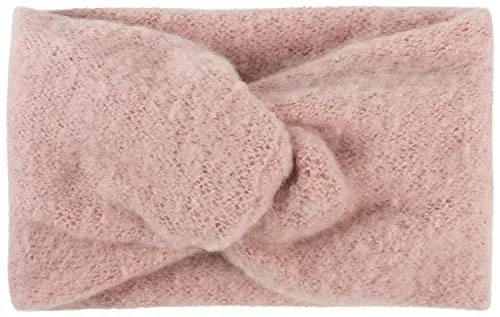 styleBREAKER Damen Feinstrick Stirnband mit Twist Knoten | warmes Winter Haarband mit weicher Oberfläche | elastisches Headband Ohrwärmer 15 cm breit, Farbe:Altrose
