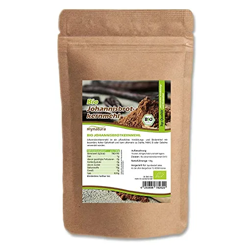 Mynatura Bio Johannisbrotkernmehl E410 fein I Bindemittel I Pflanzlich I Glutenfrei I Kochen I Backen I Im Beutel (250g)