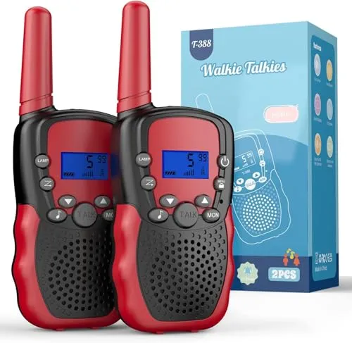 Kearui Walkie Talkie für Kinder - Klarer Klang & VOX Funktion - Funkgeräte für Kinder ab 3 Jahren mit klarem Klang, VOX-Funktion und LED-Taschenlampe. Ideal für Abenteuer und Outdoor-Aktivitäten, leicht und sturzfest.