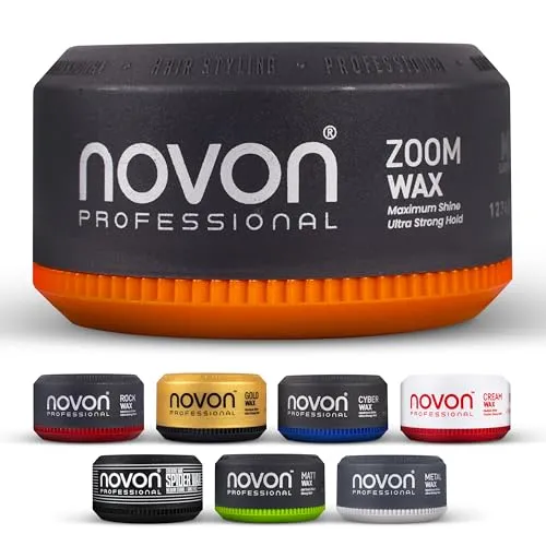 Novon Professional Zoom Wax | Haarwax | 150 ml Haarpomade | natürliches Finish mit dezentem Glanz | Honig-Melonen-Duft | leicht formbar & korrigierbar | unisex, kinderfreundlich & salonfähig