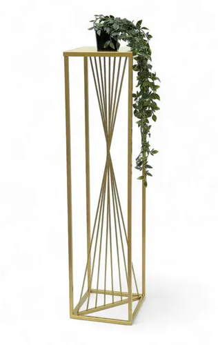 DanDiBo Blumenhocker Metall Gold 100 cm - Eleganter Blumenständer - Blumenhocker aus hochwertigem Metall in Gold, ideal als stilvoller Blumenständer oder Beistelltisch für Ihr Zuhause. Höhe 100 cm, fertig montiert geliefert.