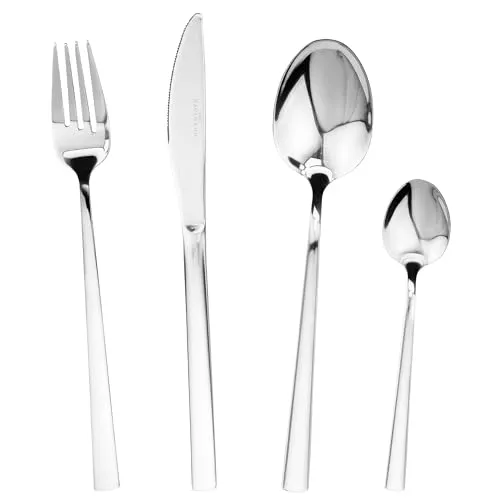 KARL HAUSMANN Besteck Set für 6 Personen - 24-Teilig - Hochwertiges Besteckset aus rostfreiem Edelstahl, spülmaschinenfest und ergonomisch gestaltet für maximalen Komfort bei jedem Anlass. Perfekt für Dinnerpartys oder den täglichen Gebrauch.
