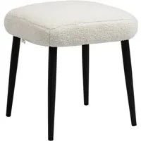 HOMCOM Fußhocker - 42 x 42 x 47 cm - cremeweiß - Eleganter Hocker in Kaschmir-Optik, ideal als Fußhocker oder zusätzliche Sitzgelegenheit. Weiche Polsterung sorgt für hohen Komfort und Gemütlichkeit in jedem Raum.