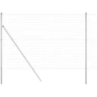 vidaXL Zaun mit Pfosten Silber 1.5 x 10 m aus Stahl - Hochwertiger Gartenzaun aus pulverbeschichtetem Stahl, wetterfest und langlebig, ideal für Garten- und Terrassenabgrenzungen.