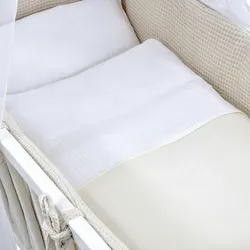 Baby-Delux Beistellbett Stillbett 90x40 weiß inkl. Matratze & Bettwäsche-Set