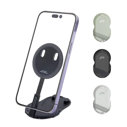 PGYTECH MagFlex Phone Photography Stand, Magnetischer Telefonständer, Starke Magnete & Winkelverstellung & MagSafe Kompatibel mit Magsafe Phones/Phone Case, Selfie Stick Stativ, Classic Black