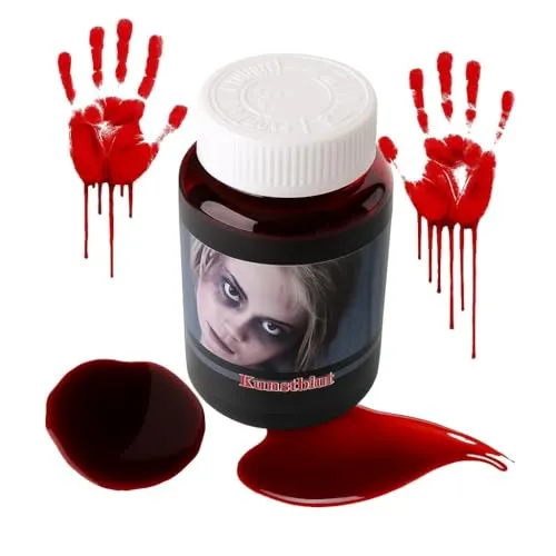 Kingofhalloween.de Real FX Blood Kunstblut 250ml – Spezialeffekt Fake Blood für Halloween, SFX Make-up, Theater, Film & Cosplay – Horrorschminke Blut für Zombie, Vampir & Grusel Kostüm