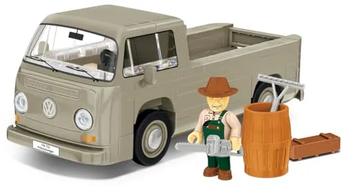 Cobi 24618 - Volkswagen T2a Pritschenwagen - Konstruktionsspielzeug für kreative Bauprojekte, mit detailgetreuen Steckbausteinen für echte VW-Fans.