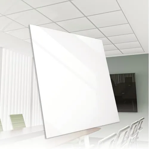 HEXIM Rasterdeckenplatte 62x62 cm (20 Platten) – Weiße, glänzende PVC-Deckenplatten