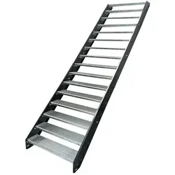 Wangen Stahltreppe 16 Stufen 60-140cm H:304cm Anthrazit