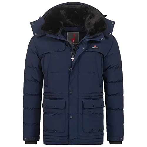 Höhenhorn Achalm Herren Winter Jacke Navy Gr. 3XL - Funktionsjacke mit gefütterter Kapuze, winddicht und wärmeisolierend. Optimal für kalte Tage, ausgestattet mit praktischen Taschen und atmungsaktivem Material.