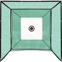 Golfnetz Übungsnetz 3m - Profi Golf-Schwungtrainer - Verbessern Sie Ihr Golfspiel mit diesem 3-m-Golfkäfig, ausgestattet mit robustem Stahlrahmen und stoßabsorbierendem Netz. Inklusive Kunstrasenmatte für realistisches Training und flexibler Einsatz für drinnen und draußen.