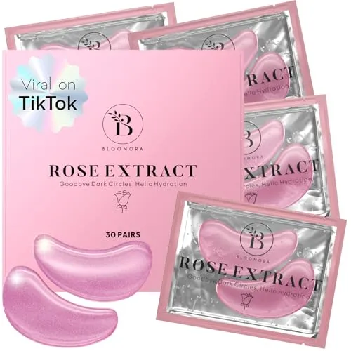 Rosen Augenpads gegen Augenringe mit Niacinamid - 30 Paare