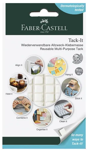FABER-CASTELL Klebepads Tack-It wieder ablösbar weiß 90 Stück