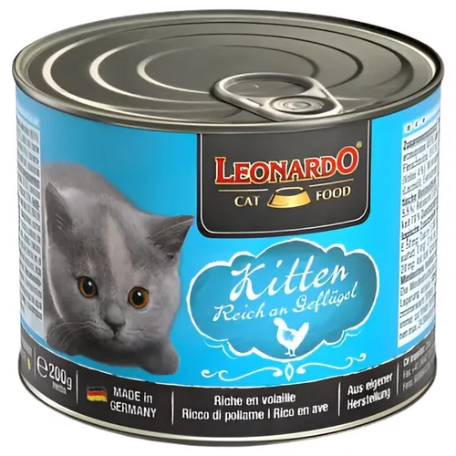 Leonardo Kitten Reich an Geflügel 200 g, Katzenfutter, UVP 1,55 EUR, NEU