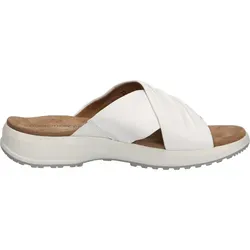 Caprice Damen Pantolette Leder Kreuzriemen gerafftes Detail 9-27206-28, Größe:42 EU, Farbe:Weiß - Weiß - 42